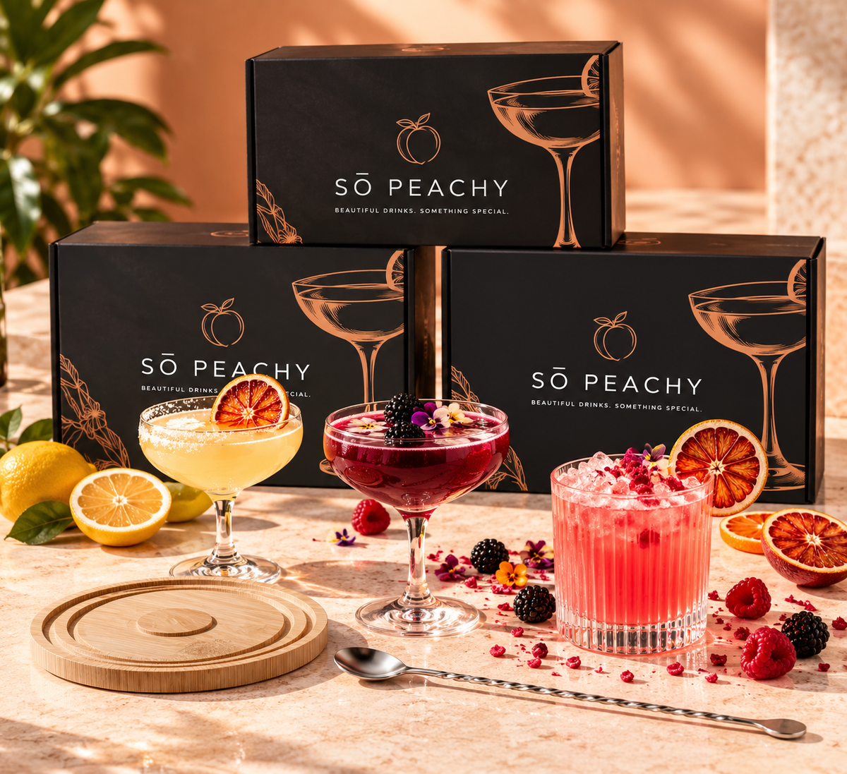 The SŌ PEACHY Trio — All Three Drink Experiences